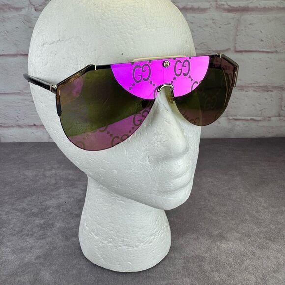 Gucci Women's 63mm Pilot Logo Gradient Sunglasses - Pink GG0584s - Picture 4 of 15